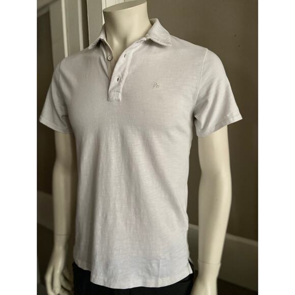 RAG & BONE Standard Issue Soft White Polo Mens sz M (Fits like a sz S) - Picture 1 of 13